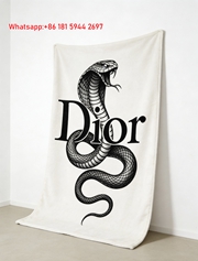 Dior Cobra Snake Flannel Sofa Throw Blanket D048